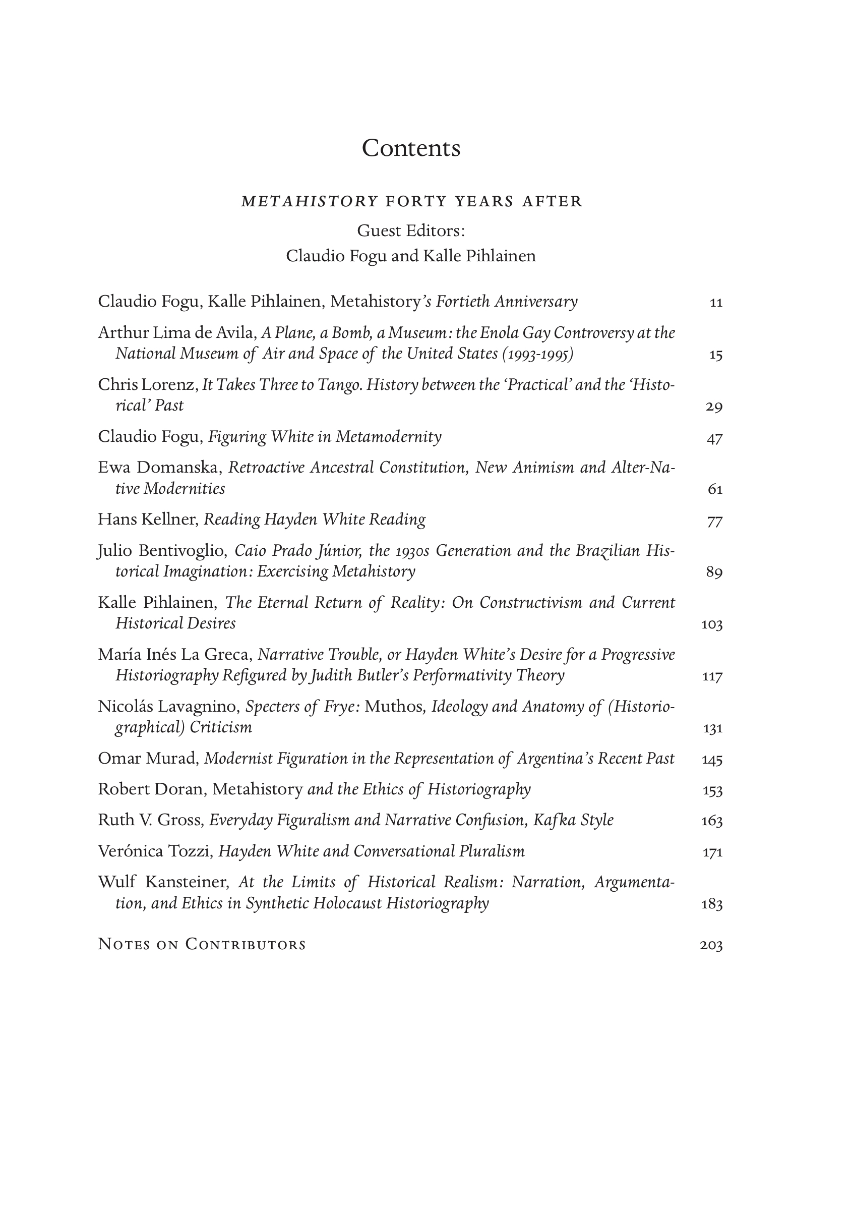 Index for Storia della Storiografia 65:1